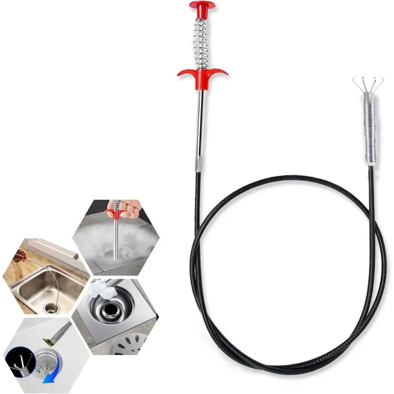Home Improvement K&B Construction - 200/160/90/60cm Keukenafvoerontstopper en rioolontstopper met grijphandvat,